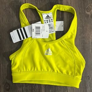 Yellow adidas bra